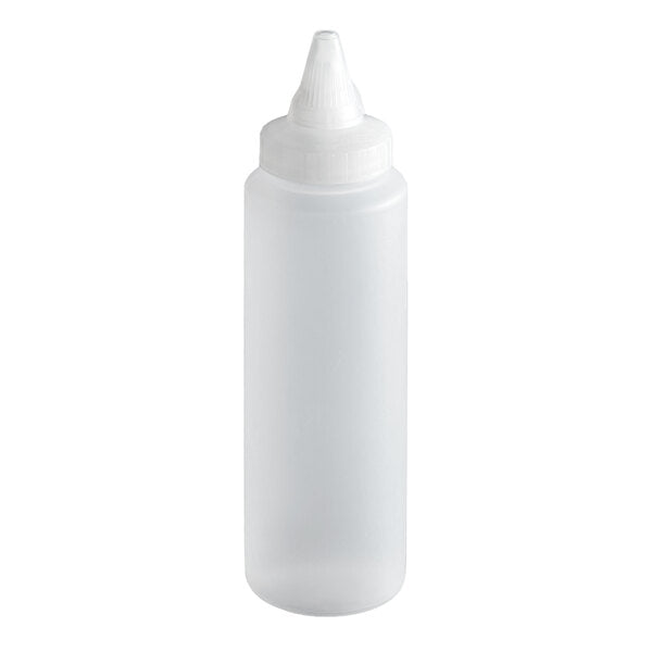 Clear Single Tip Closeable Standard Squeeze Bottle, 8 oz