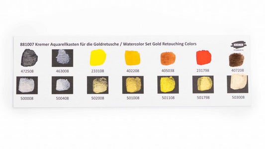 Kremer Watercolor Set: Gold Retouching Colors