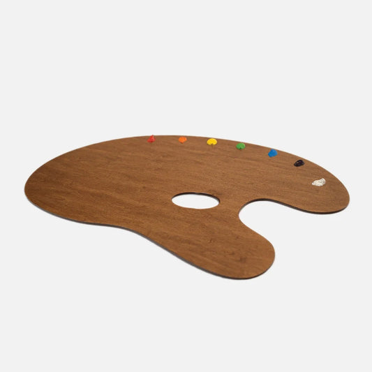 Salmagundi Traditional Palette, Natural Stain Wood (Held in Left Hand)