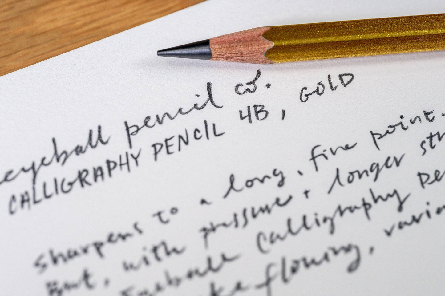 Pencil on paper with calligraphy text and product description