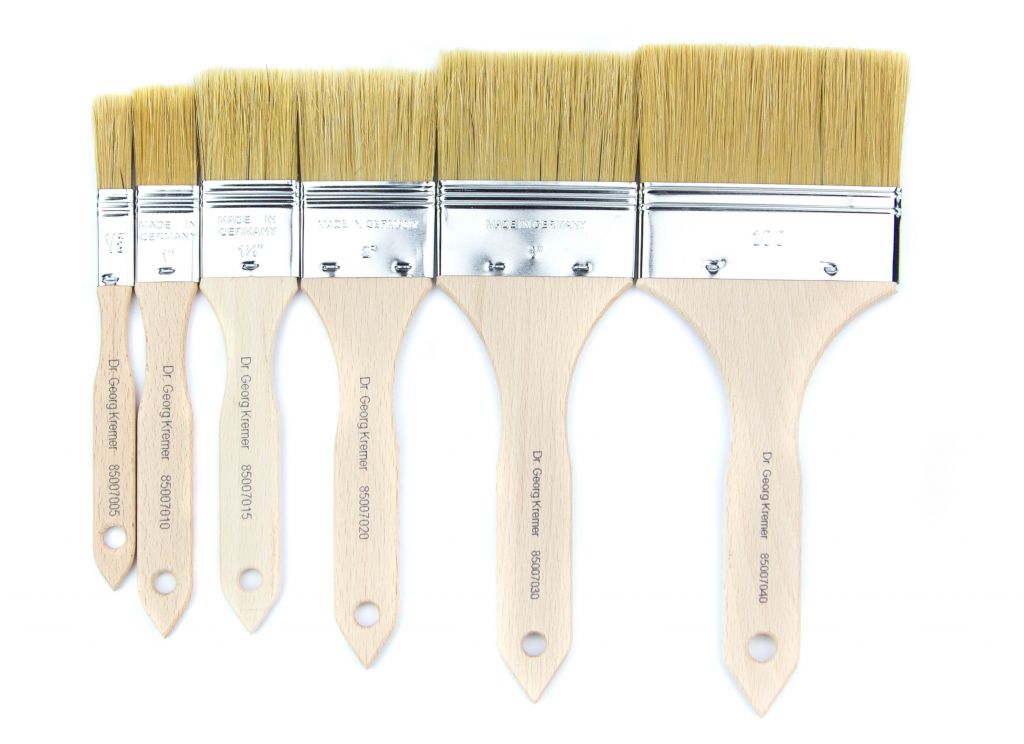 Set of Varnish and Gesso Brushes, flat