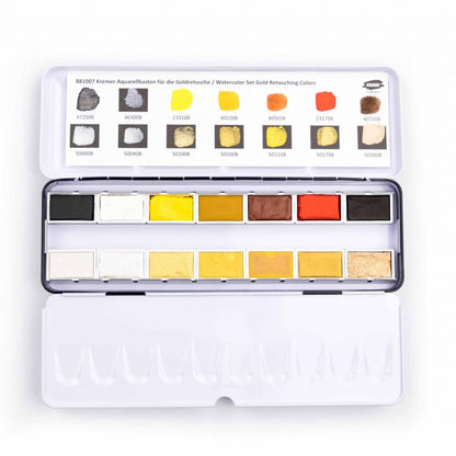 Kremer Watercolor Set: Gold Retouching Colors