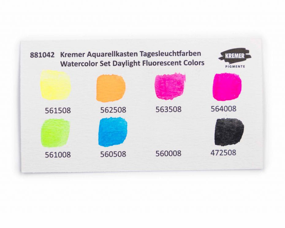 Kremer Watercolor Set: Fluorescent Colors