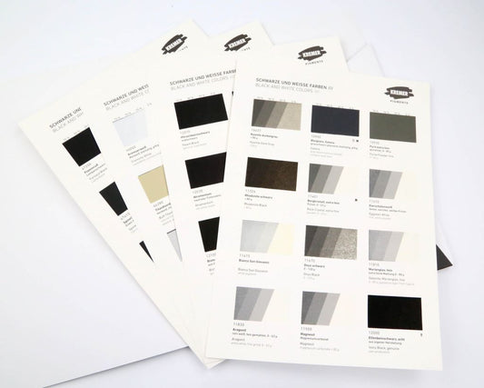 Kremer Color Chart - Black & White Colors