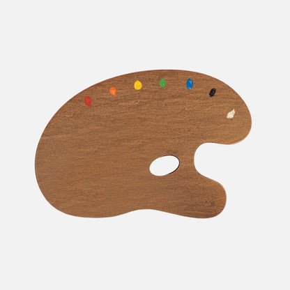 Salmagundi Traditional Palette, Natural Stain Wood (Held in Left Hand)